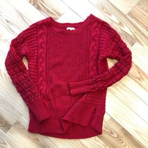 Red knit sweater